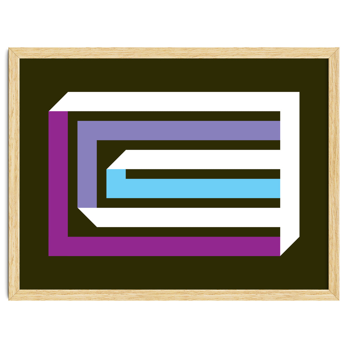 Geometric Shapes No. 35 -  brown, blue & lilac