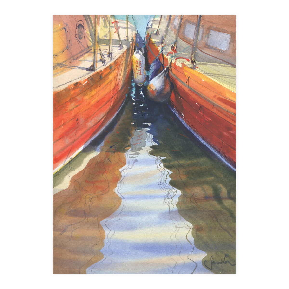 Yachts in the port (Print Only)