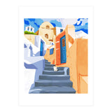 Cat in Greece, Architecture Tropical Exotic Travel (Print Only) thumbnail
