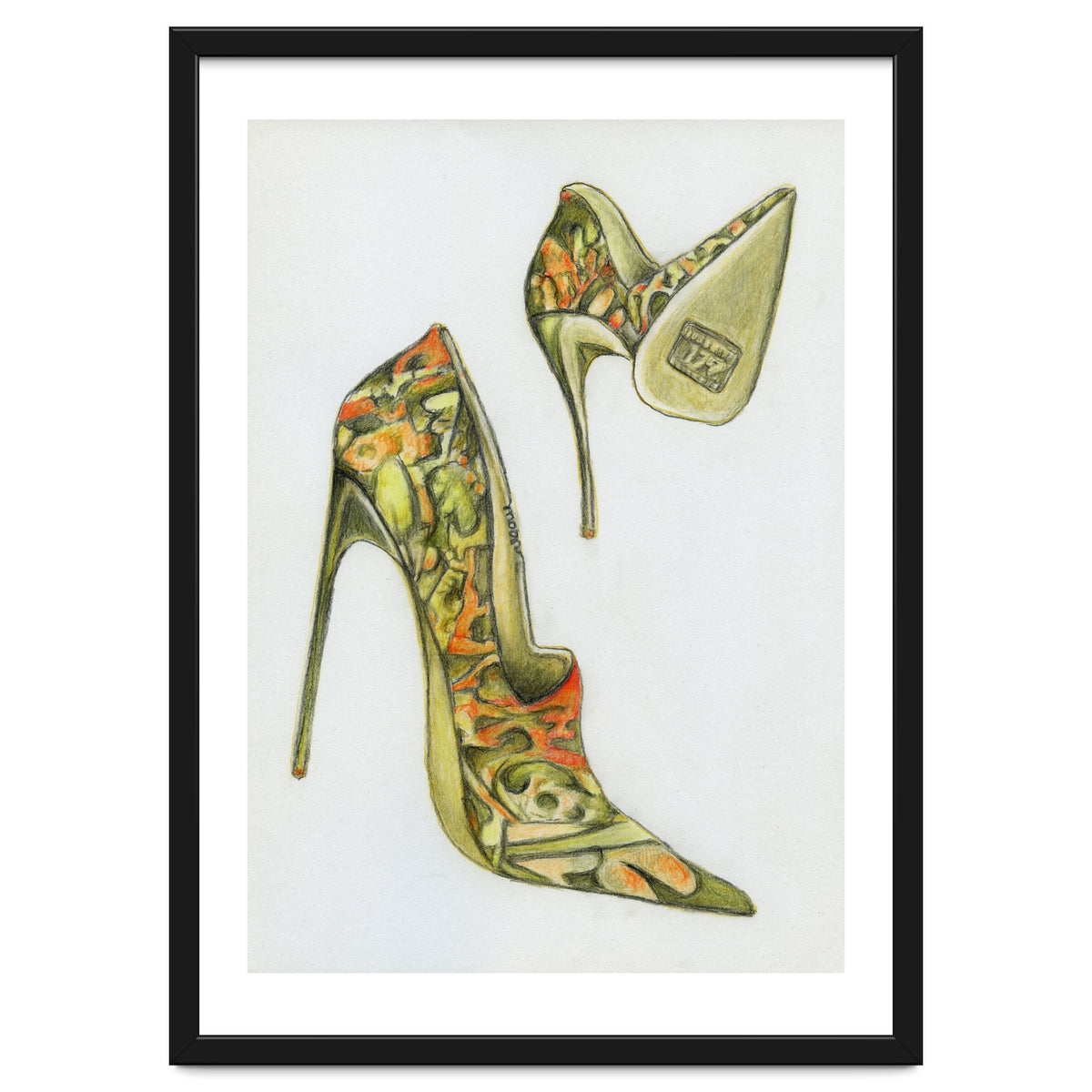 Green stiletto shoes