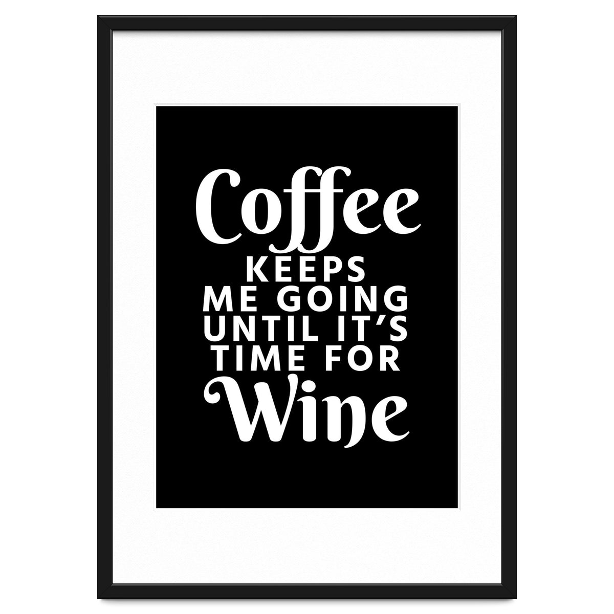 Coffee Keeps Me Going Until It's Time For Wine Black