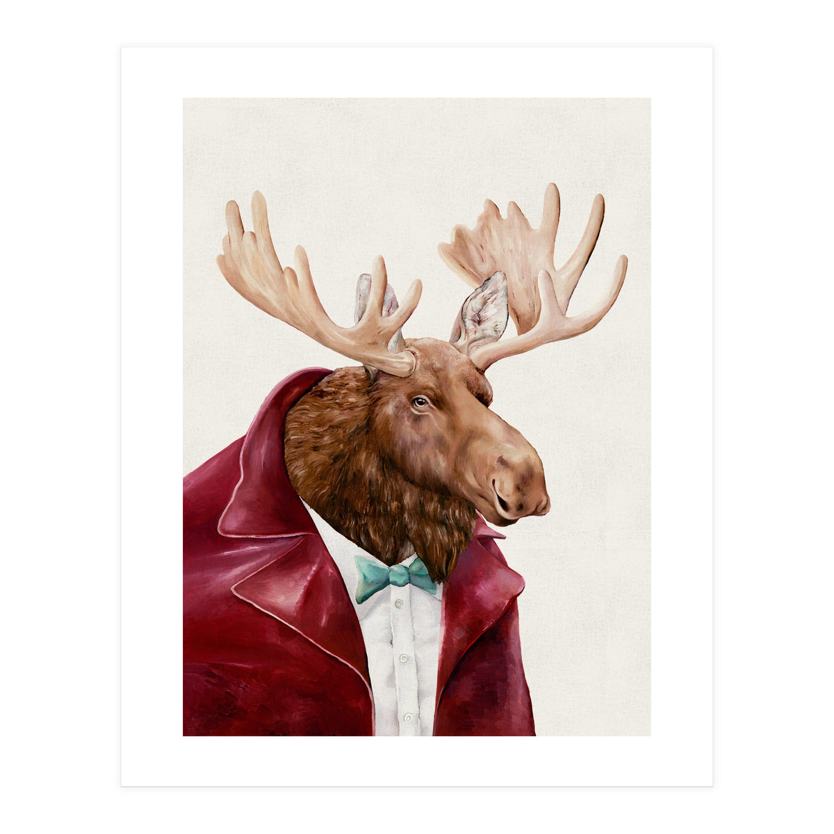 Moose In Maroon (Print Only)