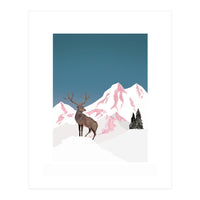 Mountain Love Winter Stag (Print Only)