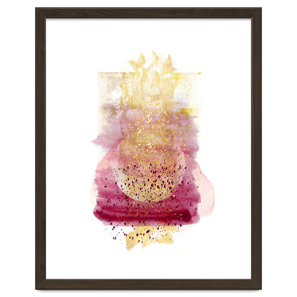 Abstract watercolour summer moon