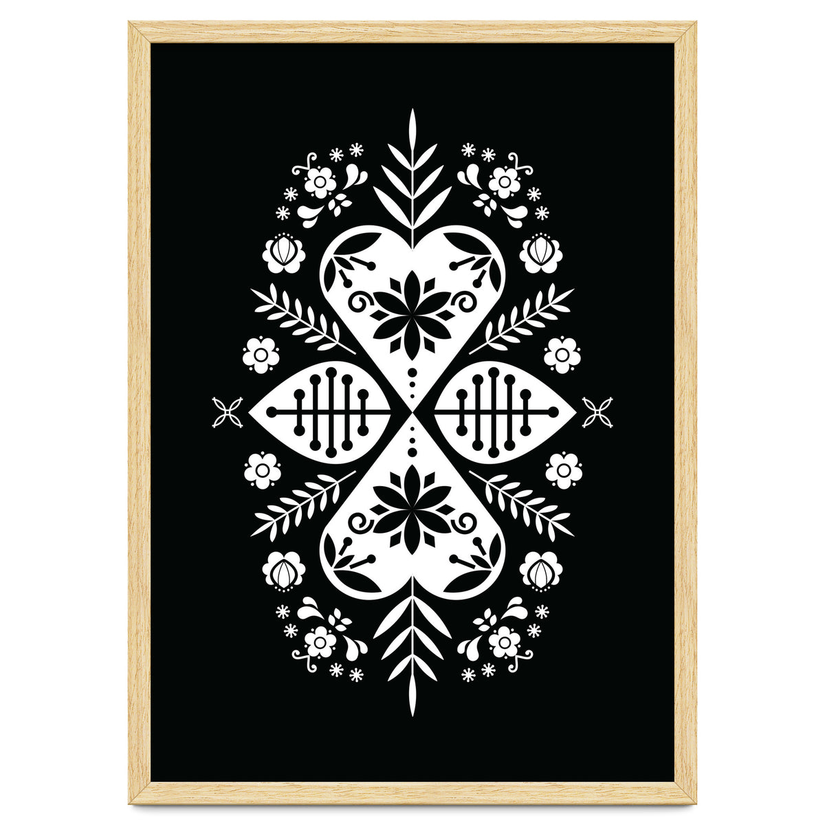 Scandinavian Folk Pattern Monochrome 01