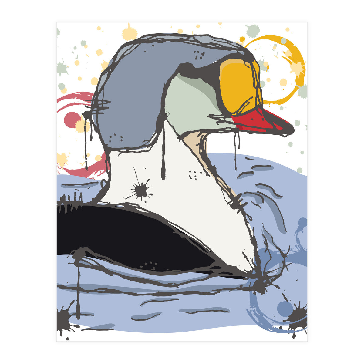 Male King Eider Duck Sketch (Print Only)