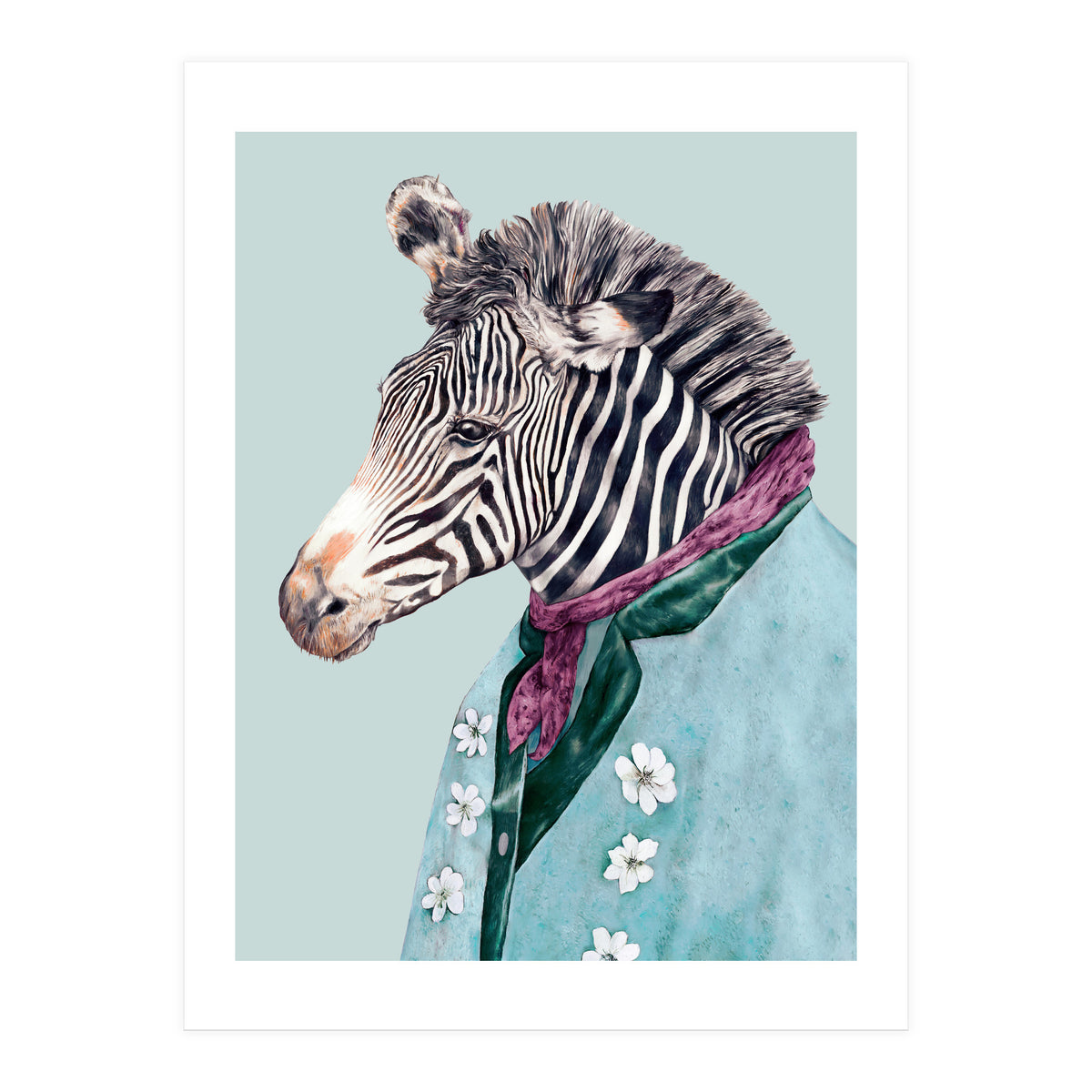 Zebra Blue (Print Only)