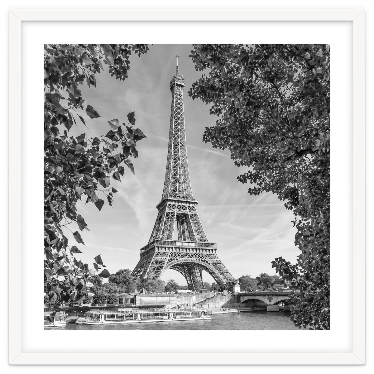 PARIS Eiffel Tower & River Seine | Monochrome