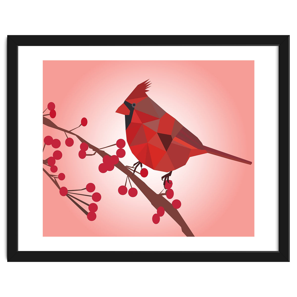 Northern Cardinal Bird Low Poly Art