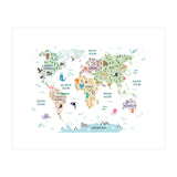 Pastel Animal World Map  (Print Only) thumbnail