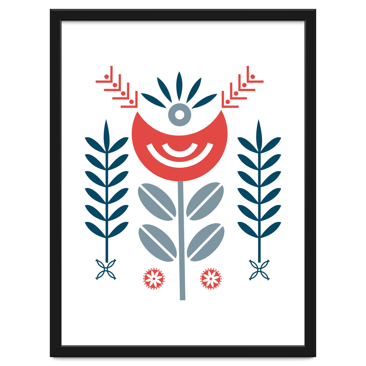 Scandi Folk Flower Pattern