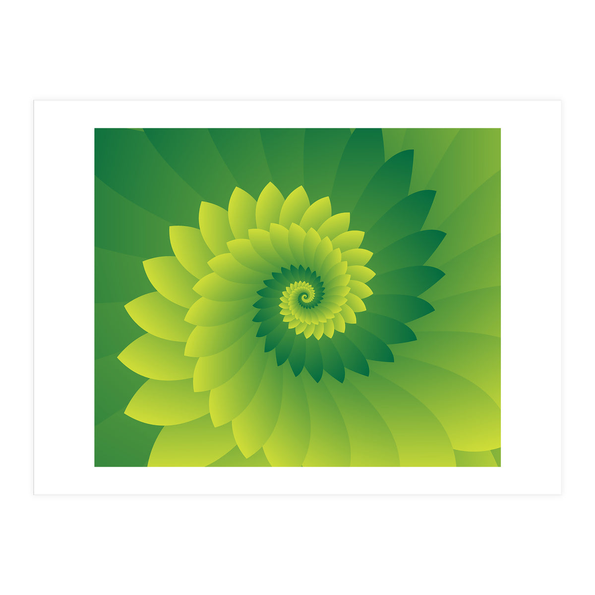 Abstract Digital GREEN FLORA 3D ART (Print Only)