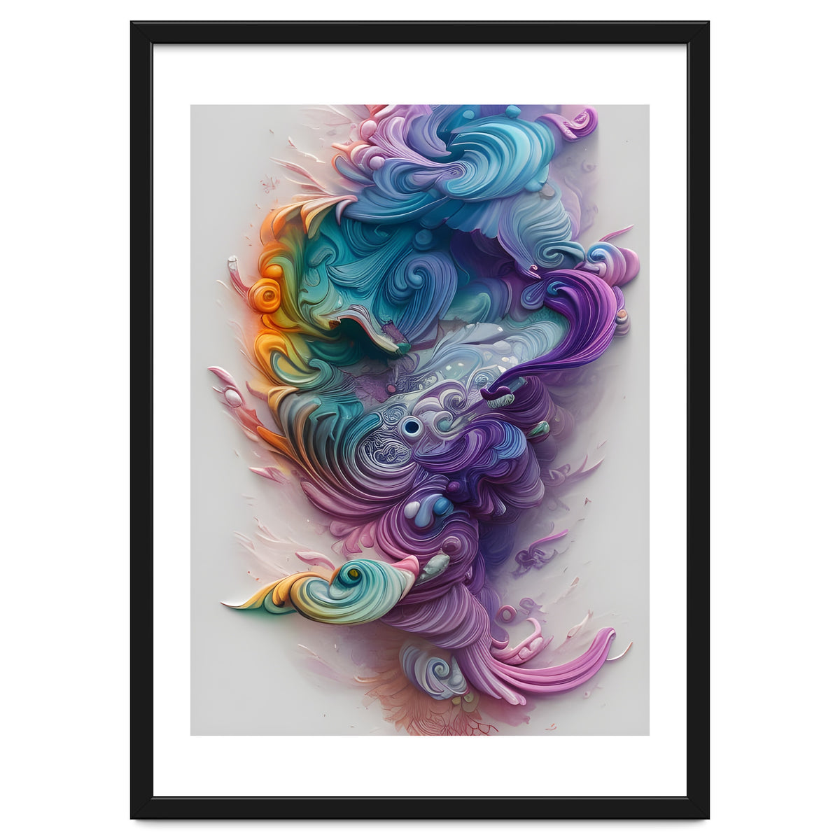 Wavy Rainbow Pastels AI Art