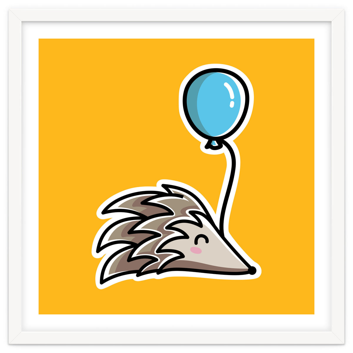 Kawaii Cute Hedgehog With Balloon