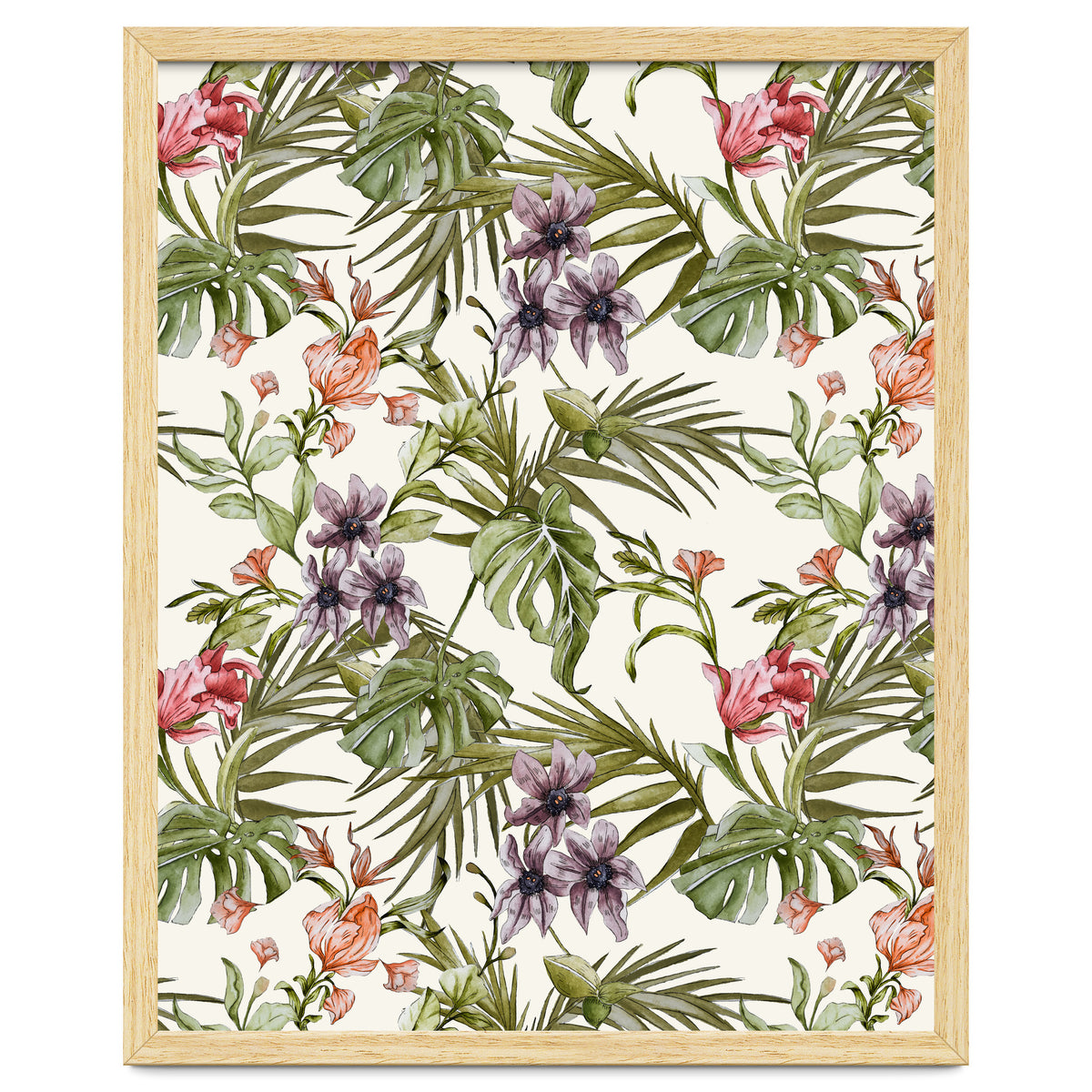 Watercolor tropical foliage