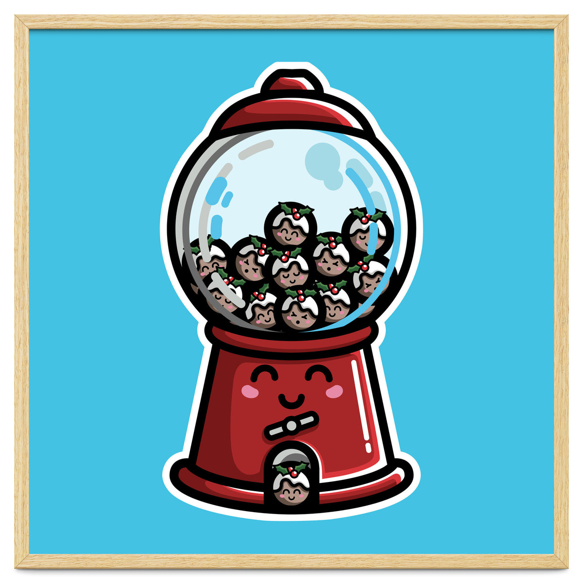Kawaii Cute Christmas Pudding Gumball Machine