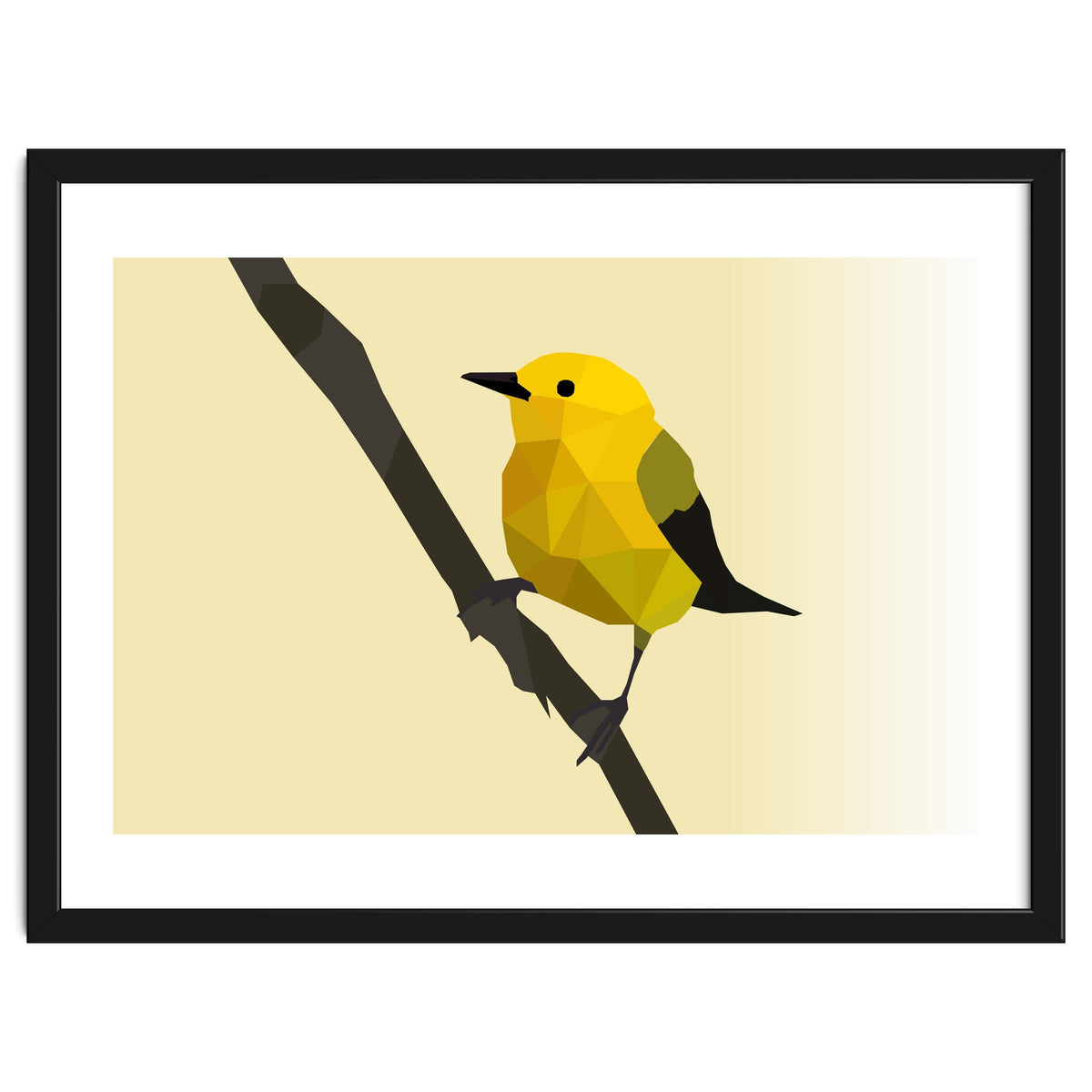 Prothonotary Warbler Low Poly Art