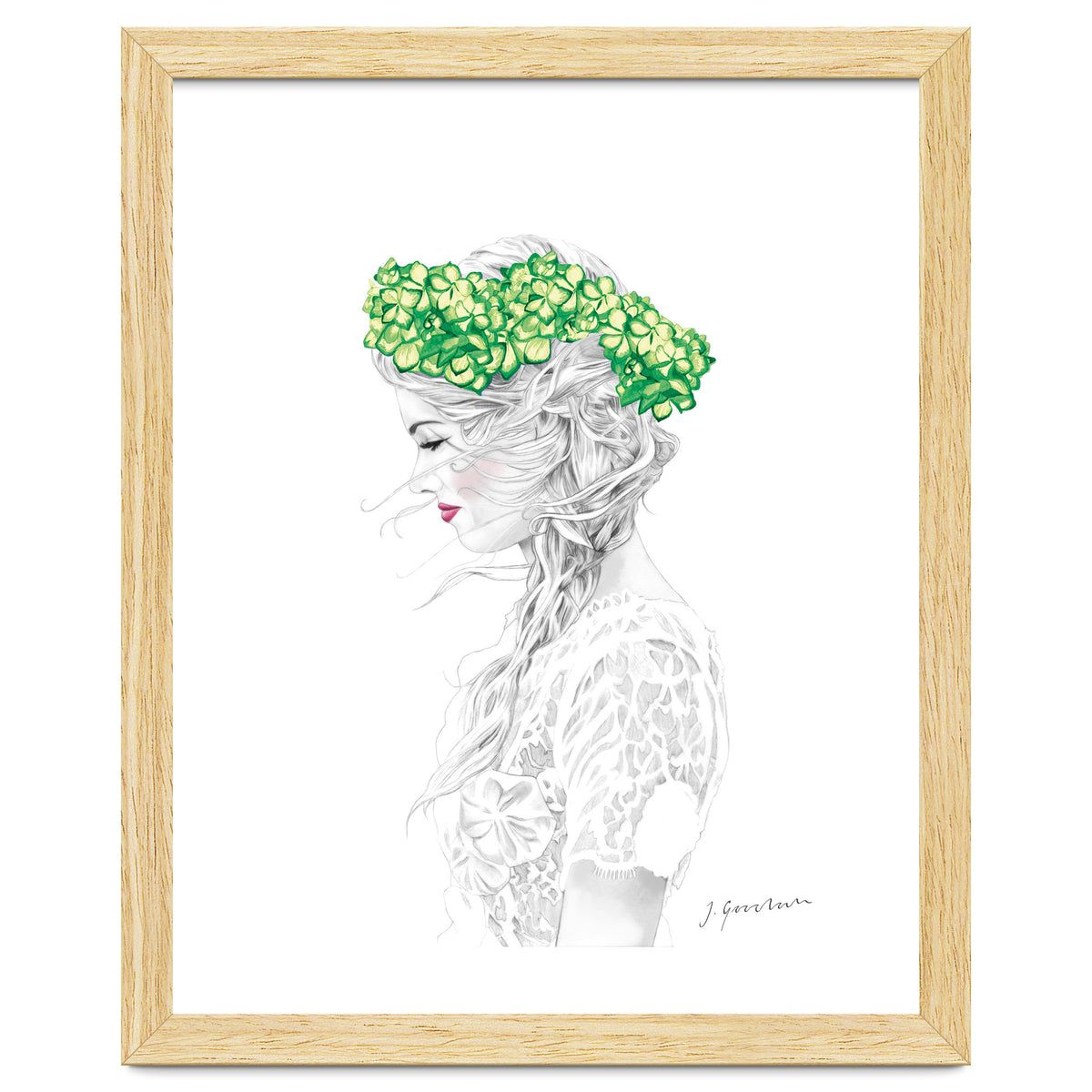 Green Hydrangea Girl
