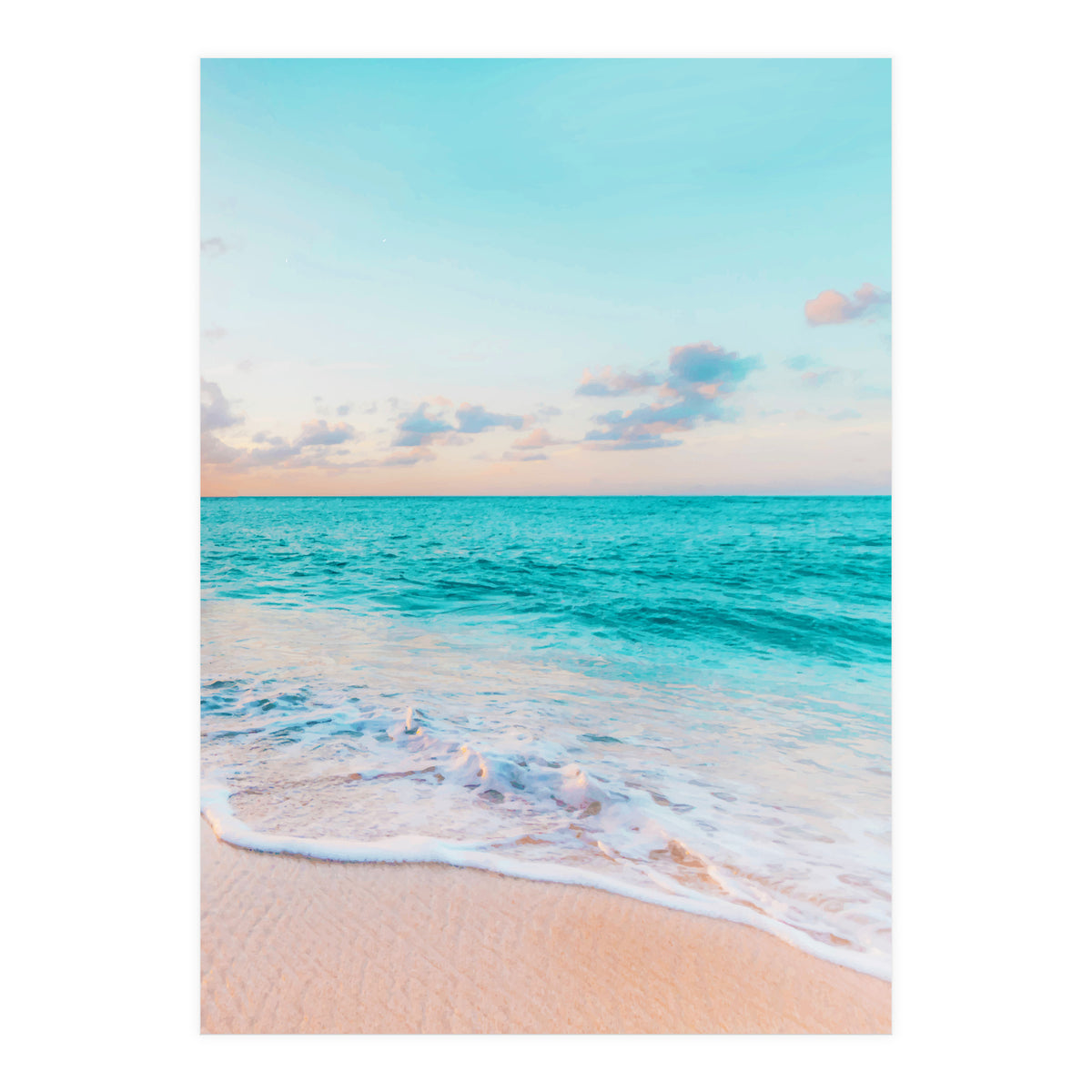 Ocean Bliss, Nature Landscape Sea Travel Tropical, Nordic Luxe Photography Pastel Island Digital (Print Only)