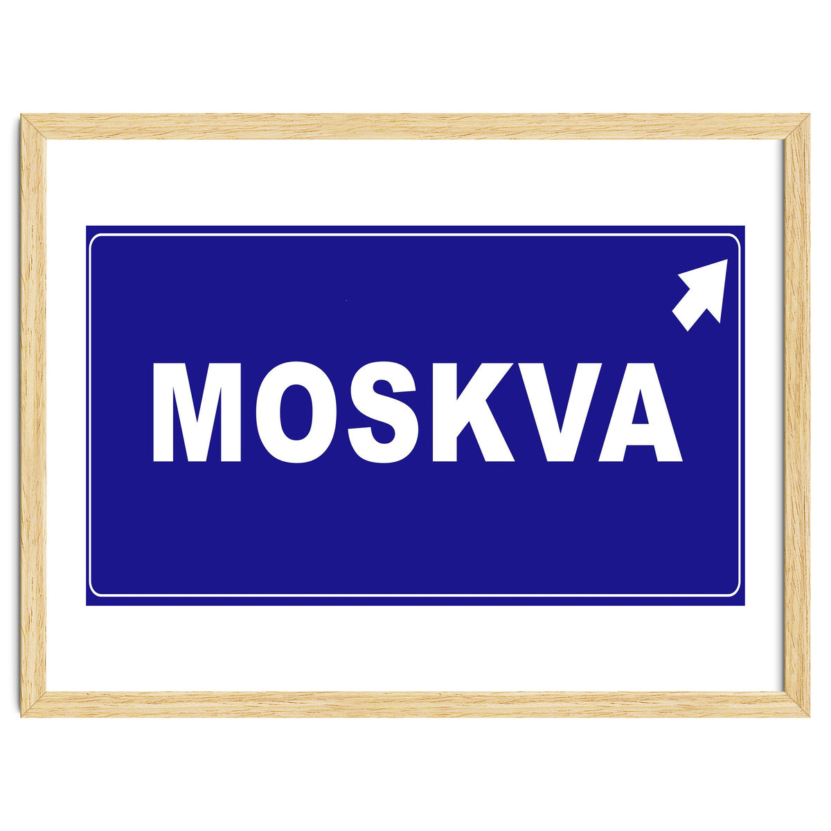 Let`s go to Moskva, Russia! Blue road sign
