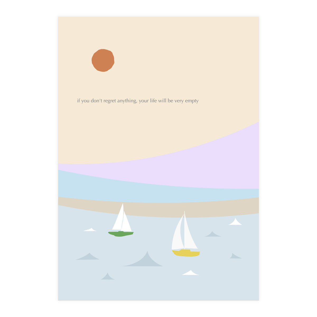sailboat in the sunset ocean (Print Only)