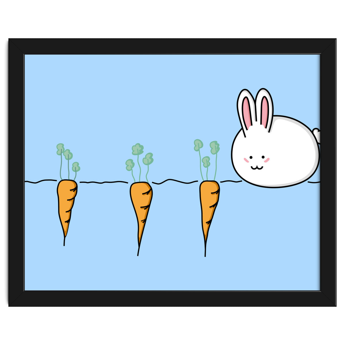 Kawaii Cute Rabbit With Carrots