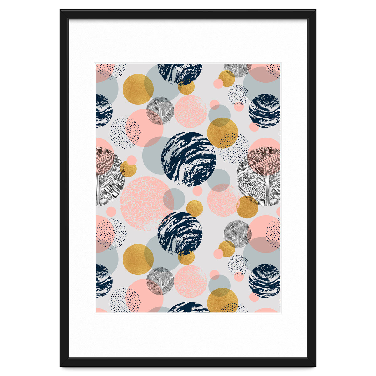 Pattern of abstract textured circles