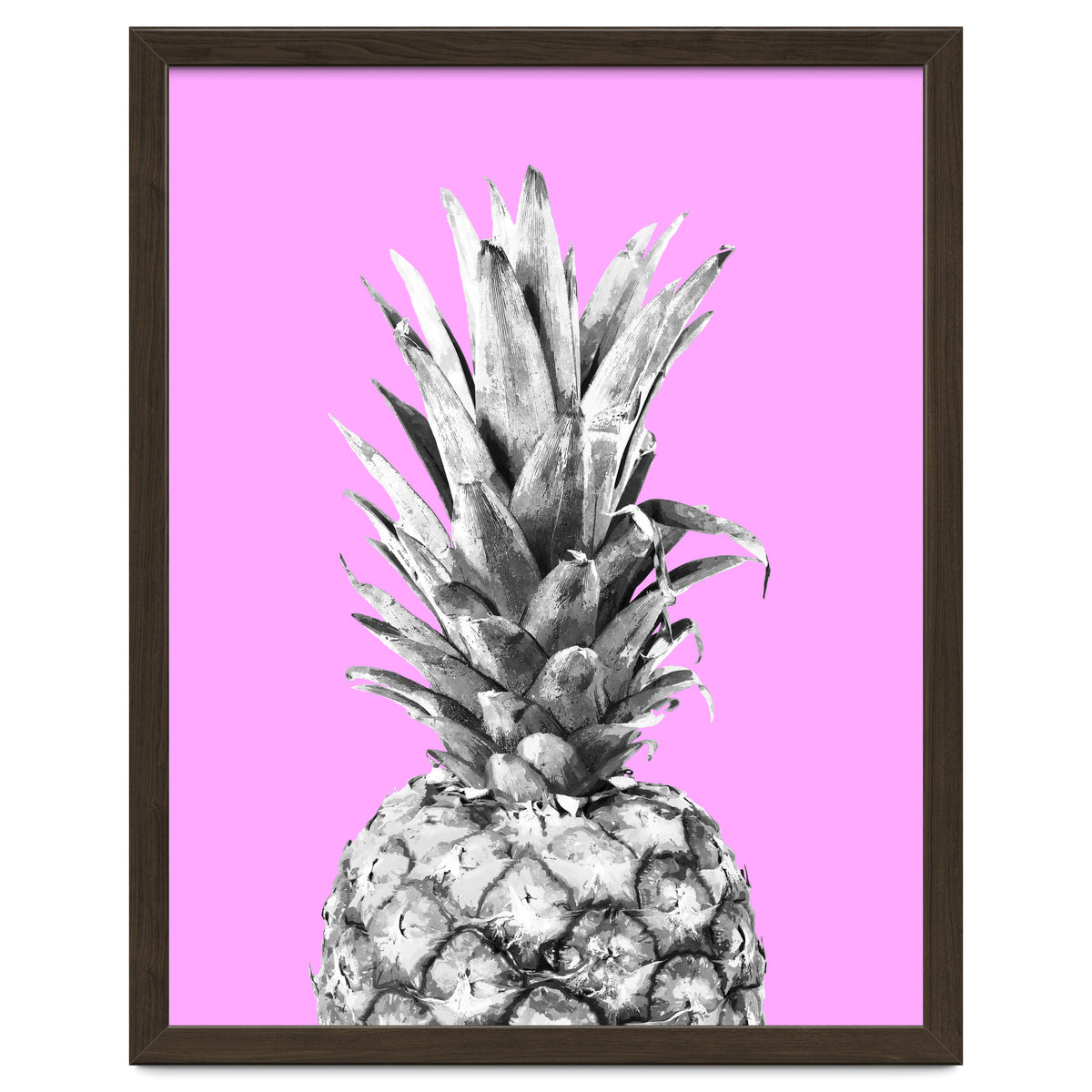 Black and White Pineapple Pink Background