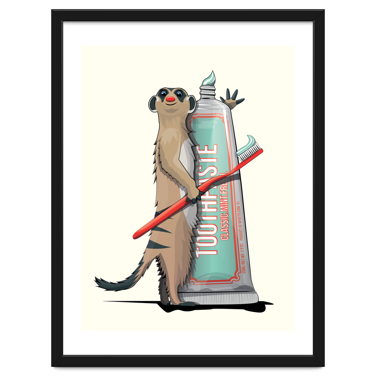 Meerkat Brushing Teeth, Funny Bathroom Humour