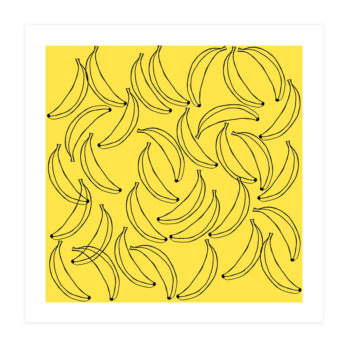 Bananas pattern on yellow background (Print Only)