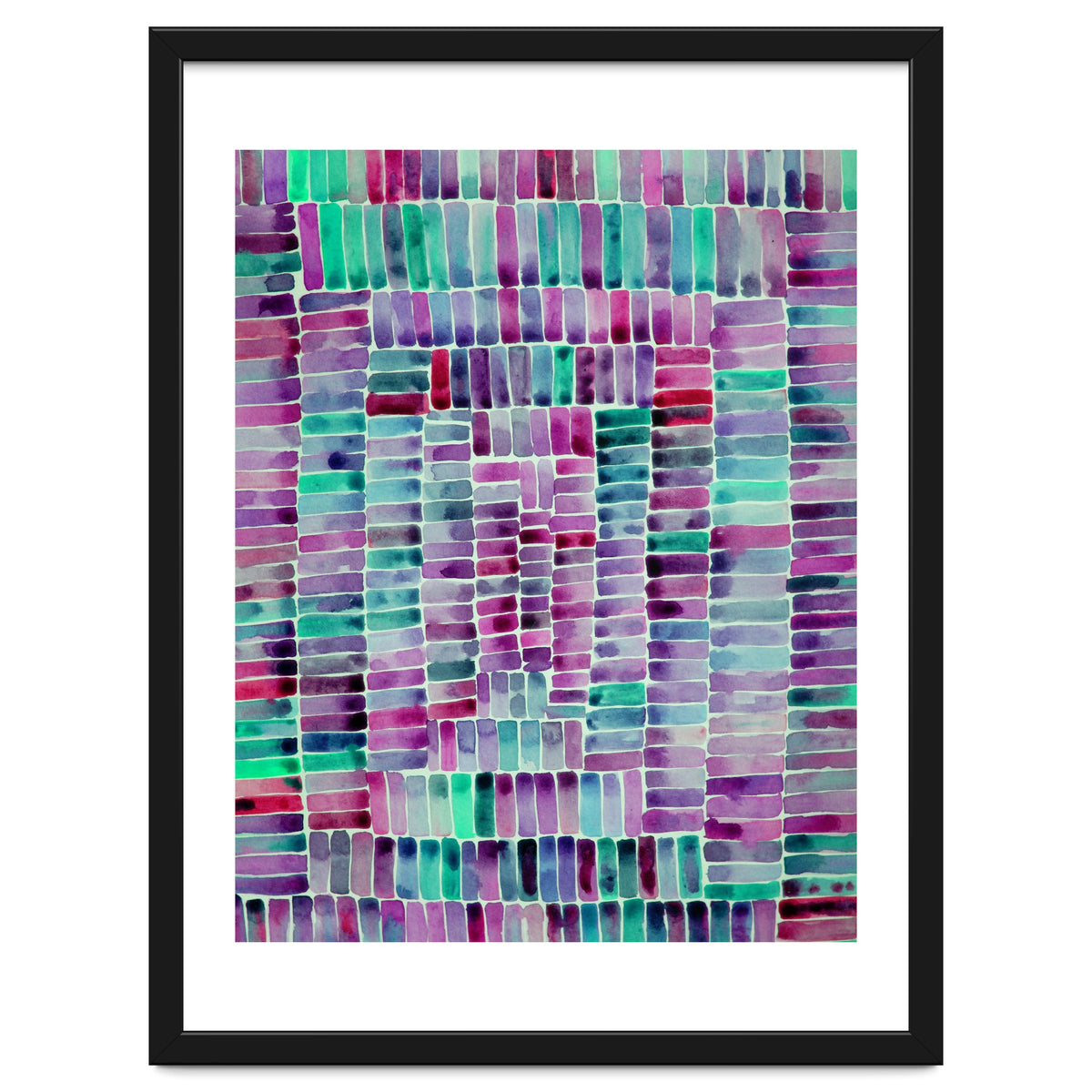 Abstract rectangle pattern in magenta and teal