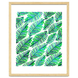Palm Solace | Tropical Botanical Plants Nature Hand-Painted Watercolor Painting Bohemian Lush Green thumbnail