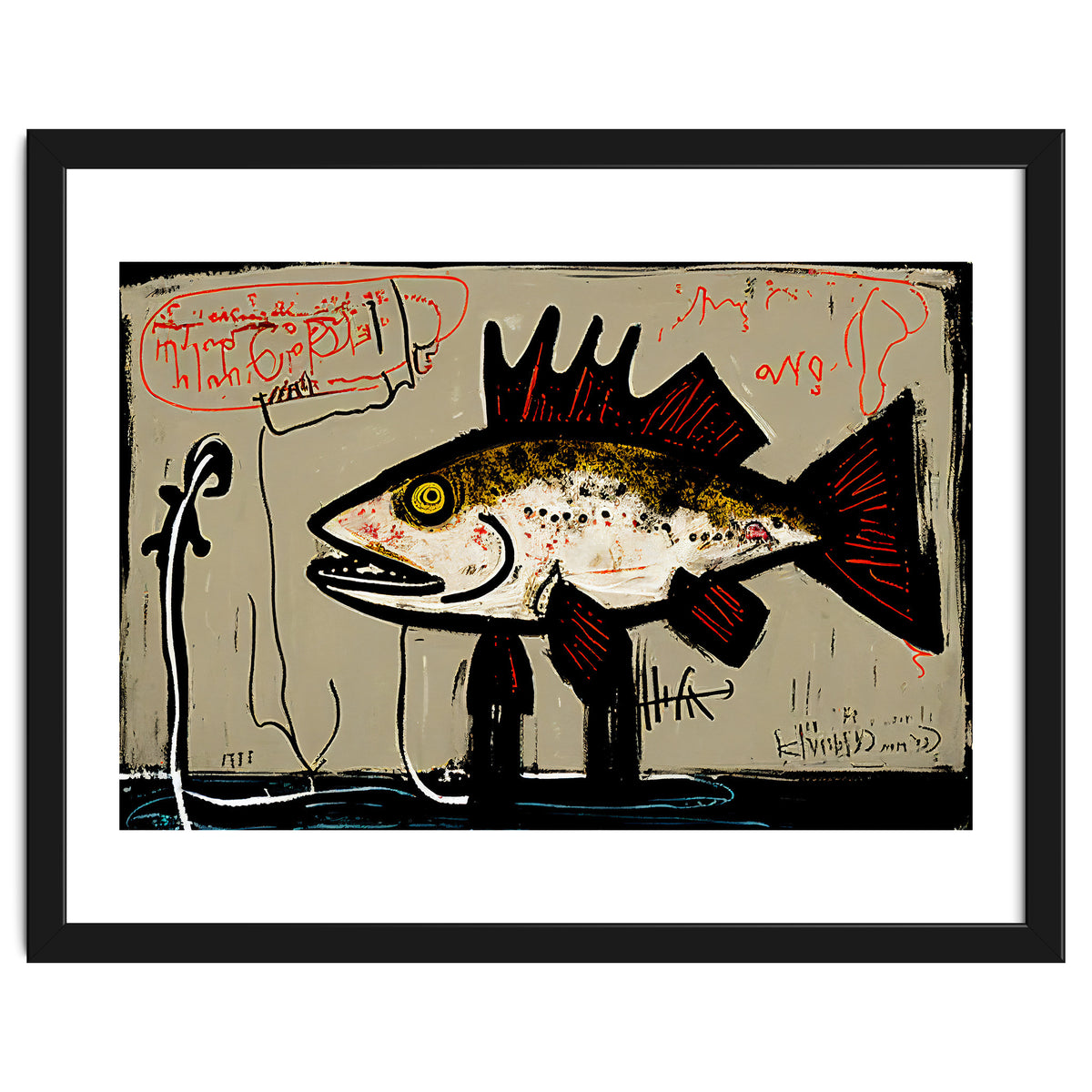 Brown Trout in Abstract Style Painting