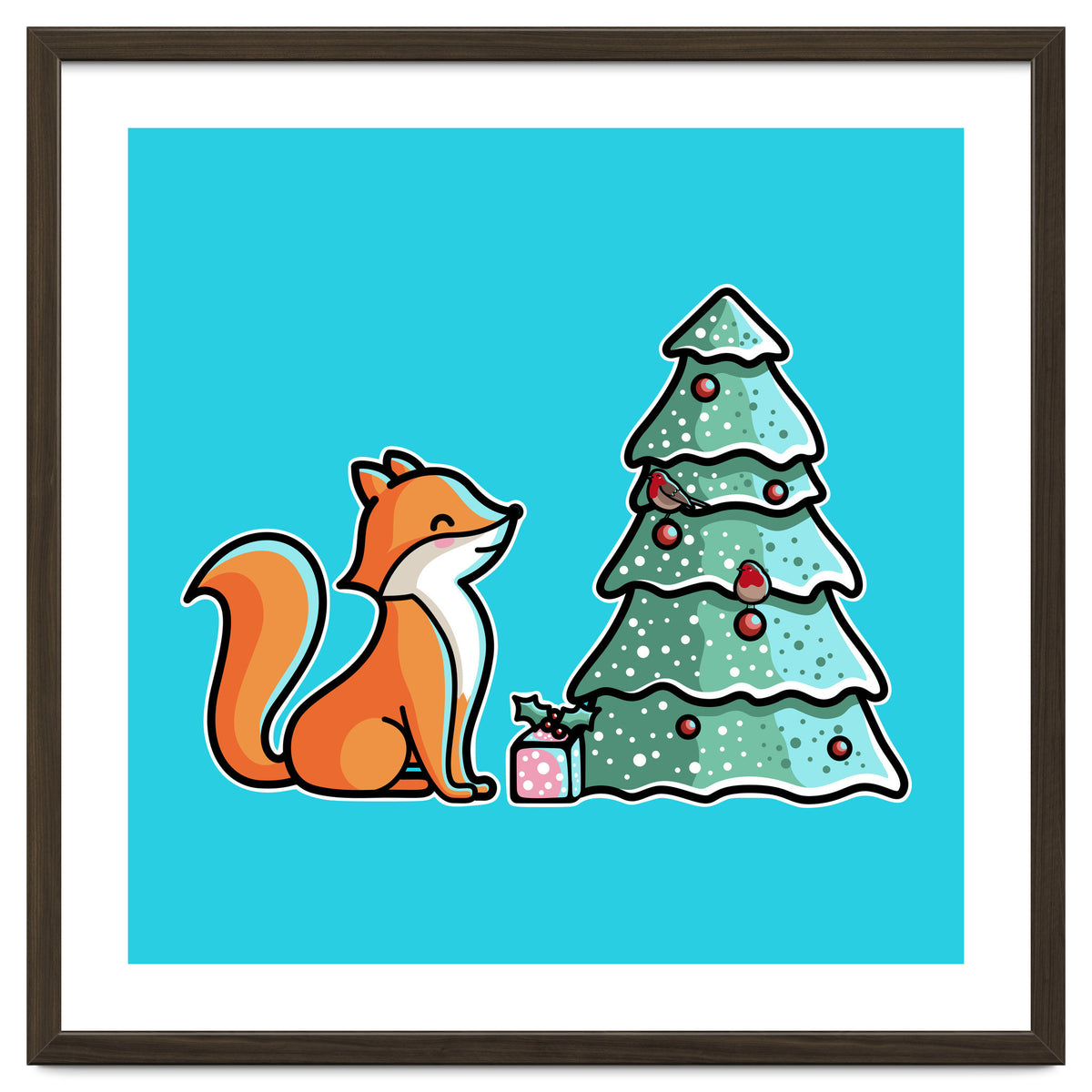 Cute Fox Christmas Tree