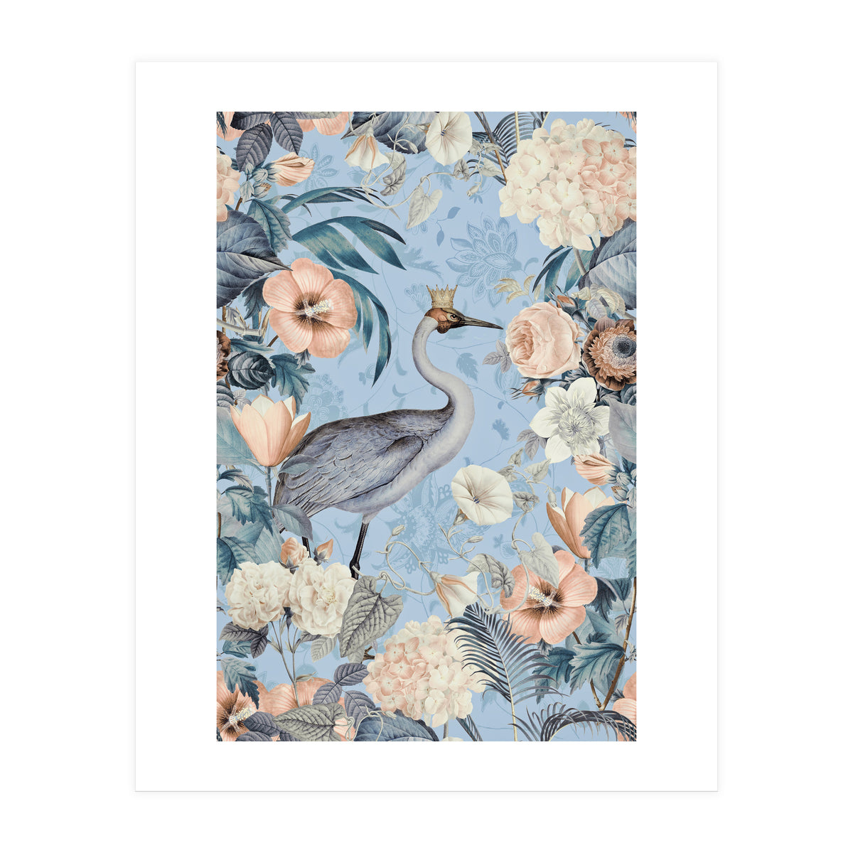 Crane King Blue Cream (Print Only)