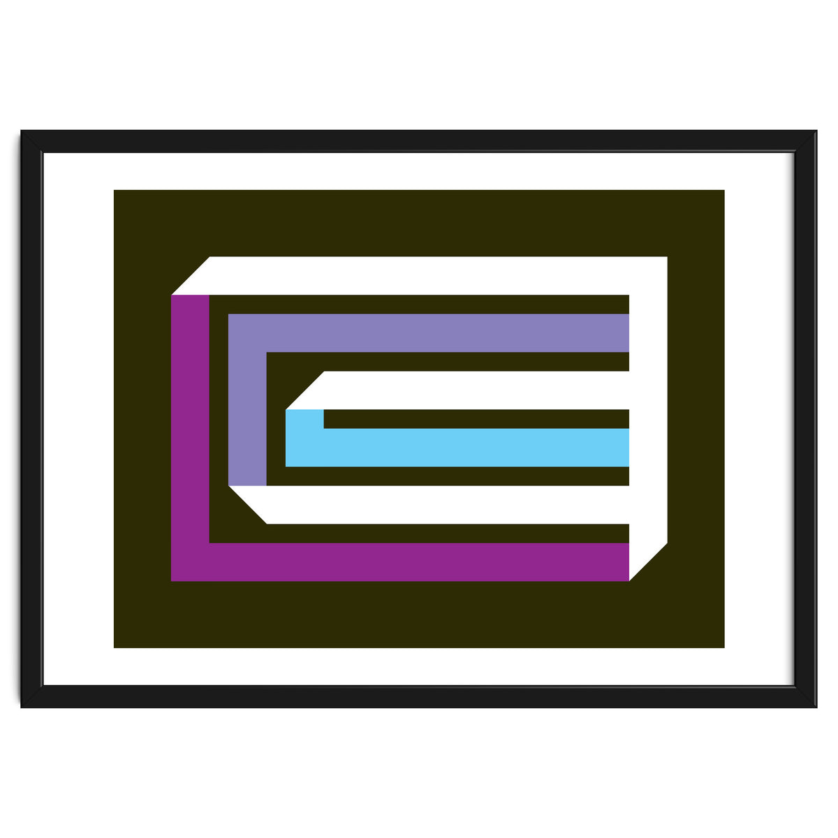 Geometric Shapes No. 35 -  brown, blue & lilac