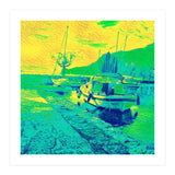 Boats on Green, blue and yellow (Print Only) thumbnail