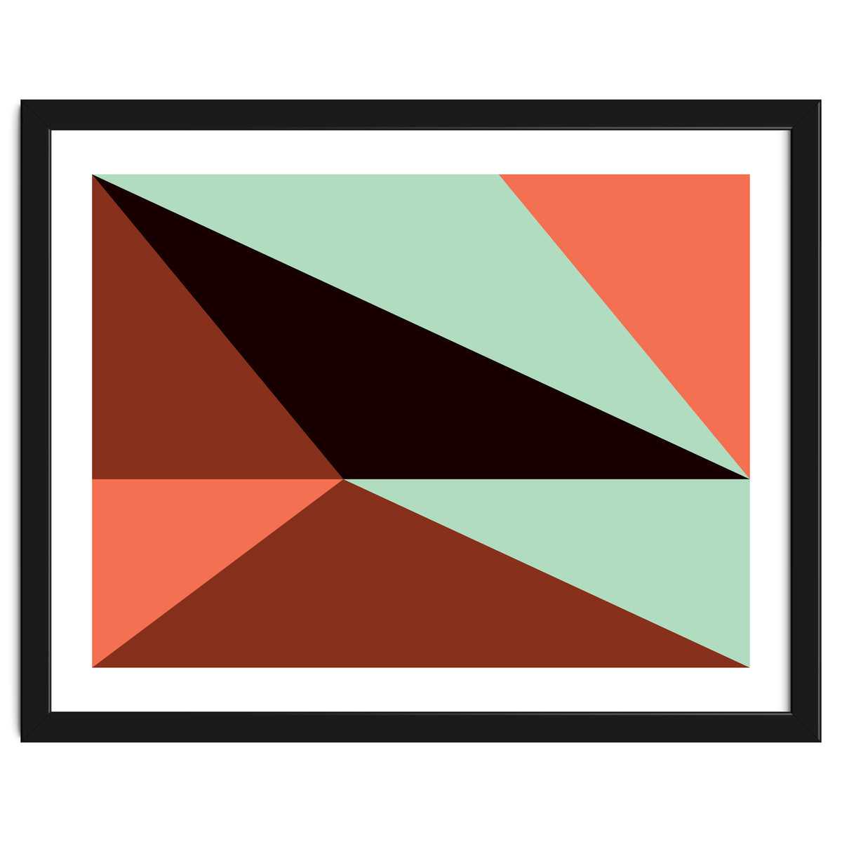 Geometric Shapes No. 17 - pink, brown, mint green & black