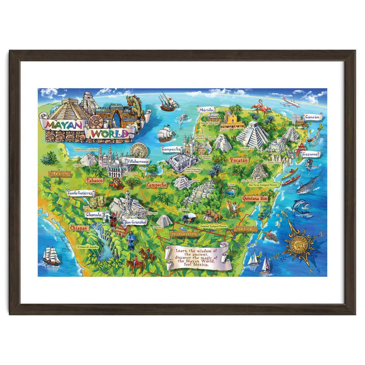 Yucatan Map Illustration