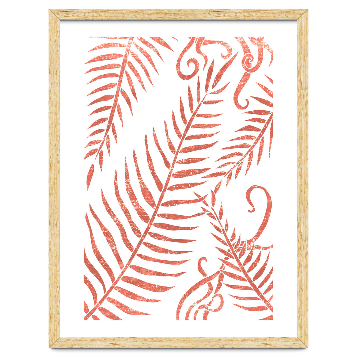 Abstract Terracotta Leaves 2 - Burnt Orange