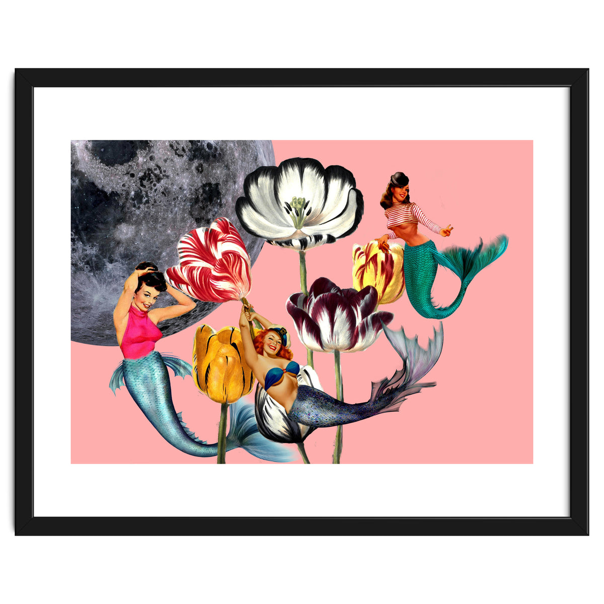 Mermaid Floral with moon