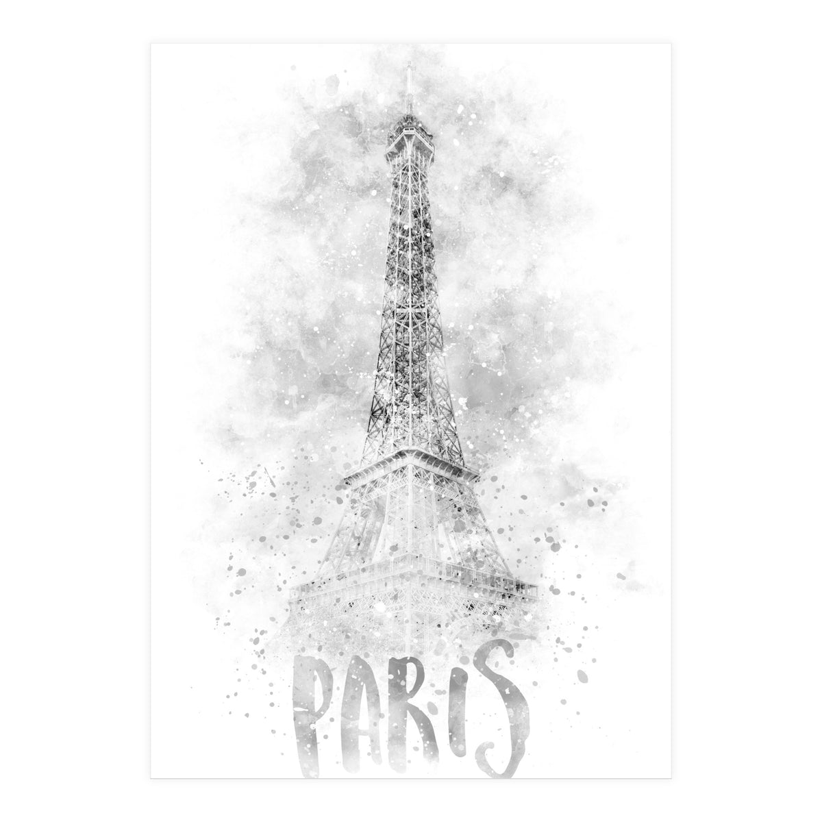 Monochrome Art EIFFEL TOWER | watercolor (Print Only)