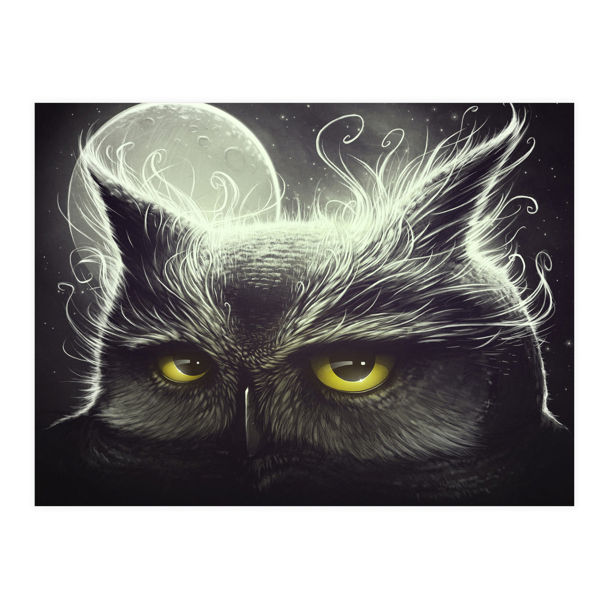 Owl And The Moon (Print Only)