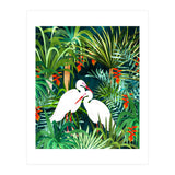 To Me, You're The Perfect Heron, Tropical Jungle Wildlife Animals Birds, Botanical Stork Painting (Print Only) thumbnail