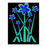 Blue flowers on black. (Print Only) thumbnail