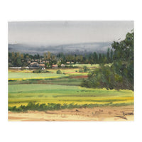 Sunny Landscape Painting Watercolor (Print Only)