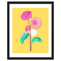 The Rare Bloom, Abstract Nature Floral Graphic, Eclectic Bohemian Modern, Pop of Color Illustration