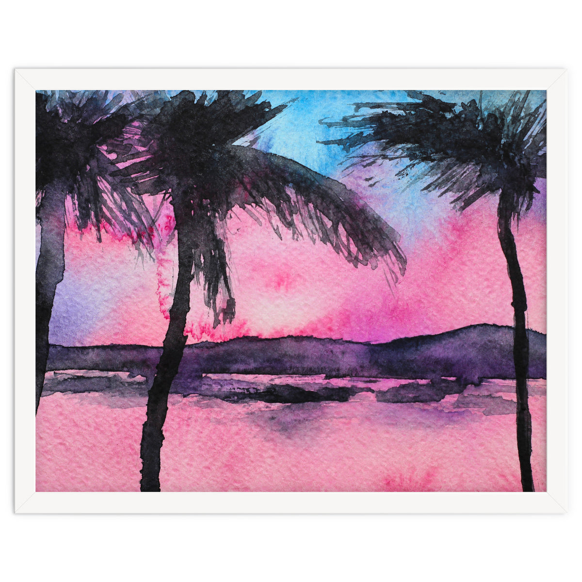Tropical sunset || watercolor