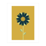 Scandinavian Folk Minimalist Flower Yellow Mustard (Print Only) thumbnail