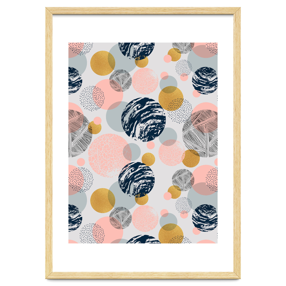 Pattern of abstract textured circles